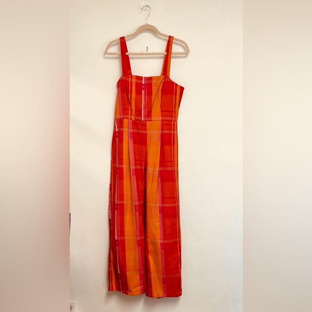 Anthropologie Corey Lynn Calter Ayla Wide Leg Women’s Size M Red Orange Jumpsuit - Picture 2 of 16